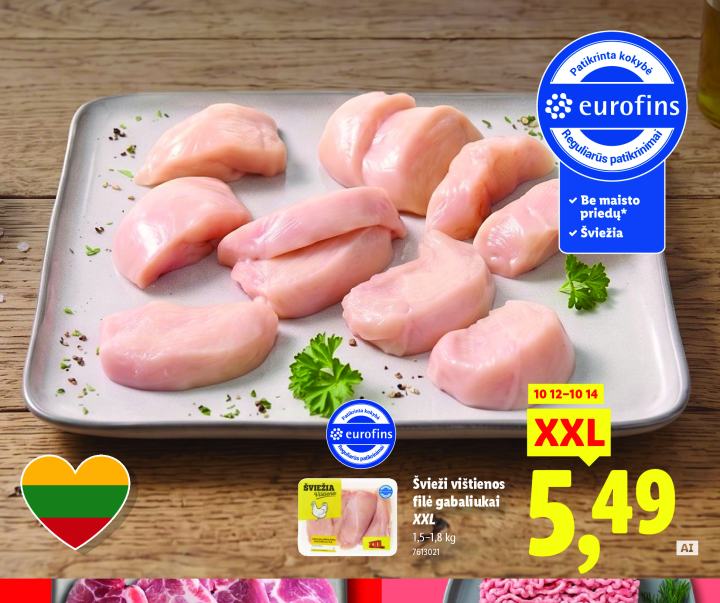 Švieži vištienos filė gabaliukai XXL, 1.8 kg