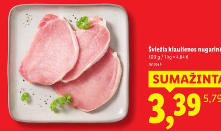 Šviežia kiaulienos nugarinė, 700 g
