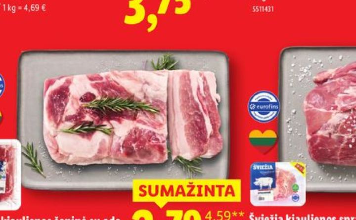 Šviežia kiaulienos šoninė su oda, 1 kg