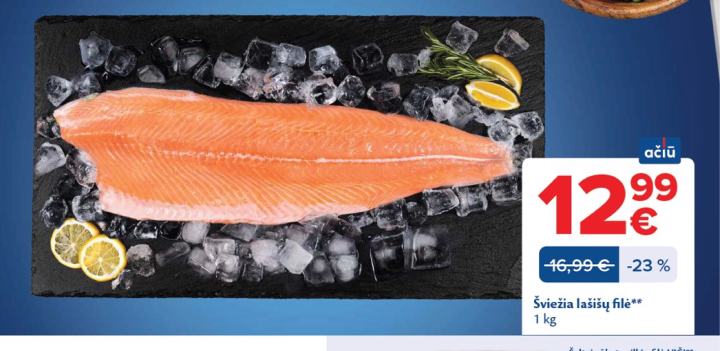 Šviežia lašišų filė, 1 kg