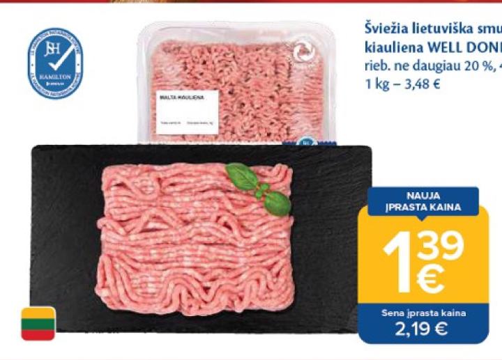 Šviežia lietuviška smulkinta kiauliena WELL DONE, 400 g
