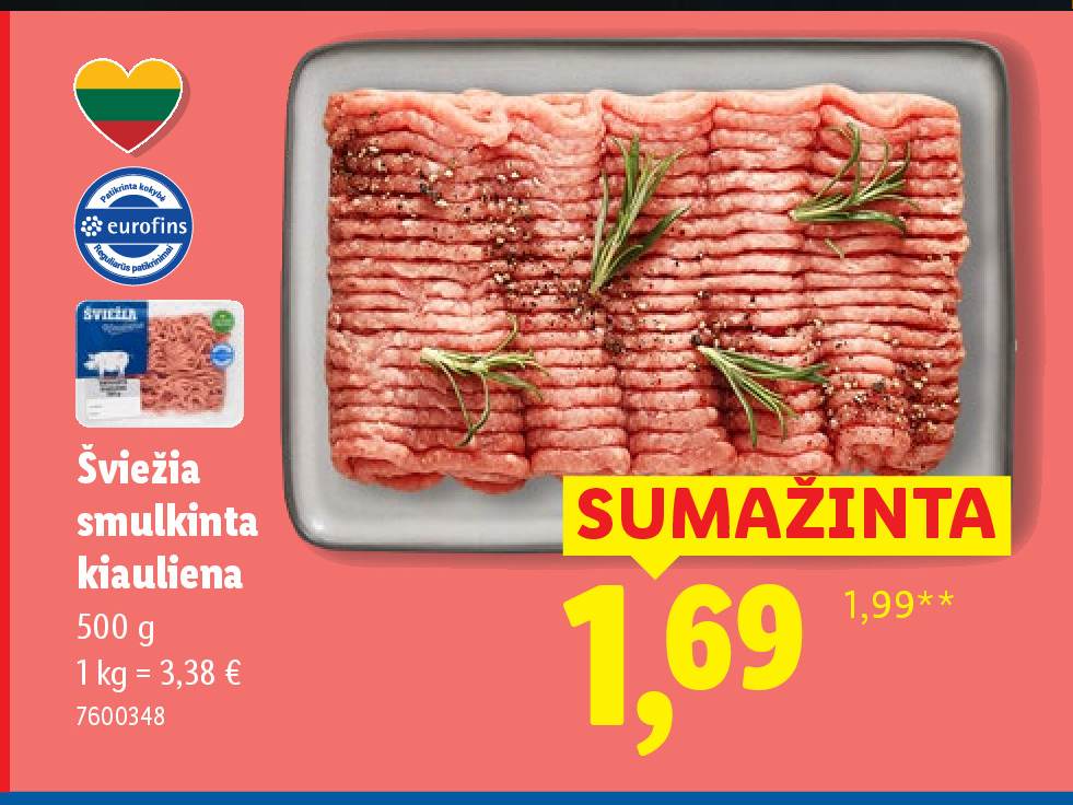Šviežia smulkinta kiauliena, 500 g