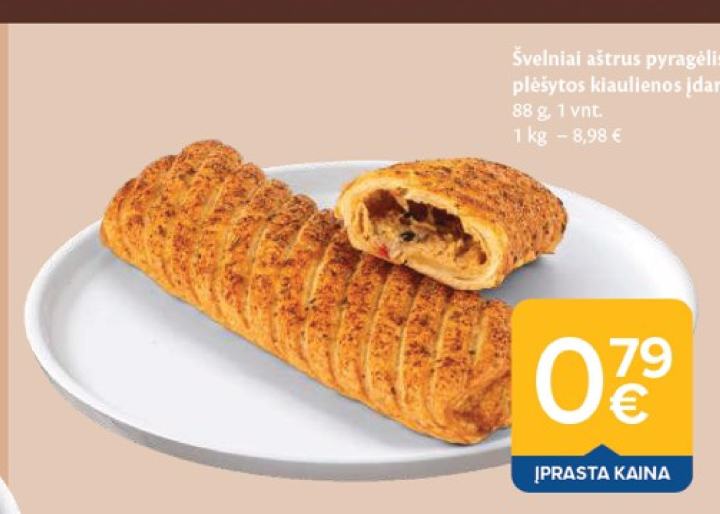 Šviežiai keptas pyragėlis su plėšytos kiaulienos įdaru, 88 g