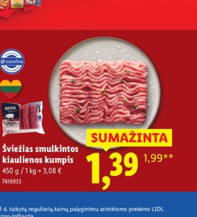 Šviežias smulkintos kiaulienos kumpis, 450 g
