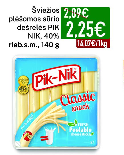 Šviežios plėšomos sūrio dešrelės PIK-NIK, 140 g