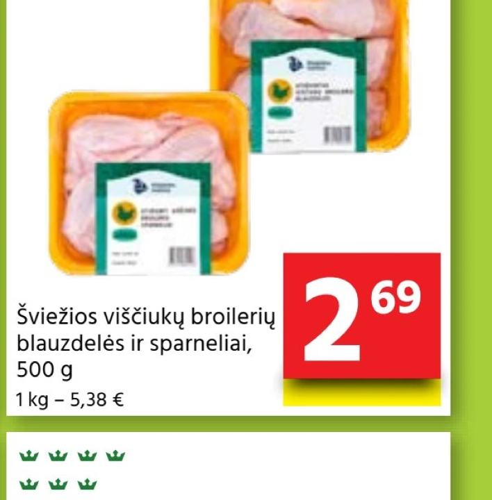 Šviežios viščiukų broilerių blauzdelės ir sparneliai, 500 g