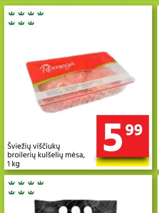 Šviežių viščiukų broilerių kulšelių mėsa, 1 kg