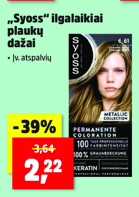 „Syoss“ ilgalaikiai plaukų dažai