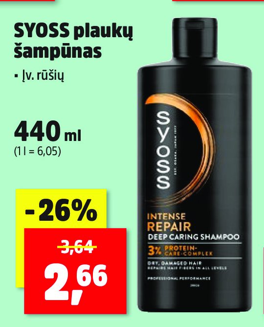 SYOSS plaukų šampūnas, 440 ml