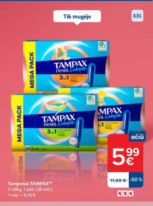 Tamponai TAMPAX, 1 pak.