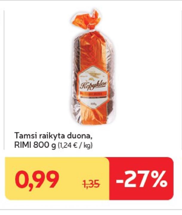 Tamsi raikyta duona, 800 g