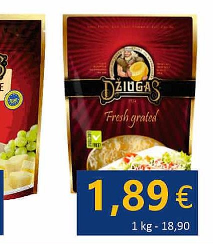 Tarkuotas kietasis sūris DŽIUGAS, 100 g