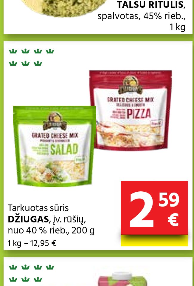 Tarkuotas sūris DŽIUGAS, 200 g