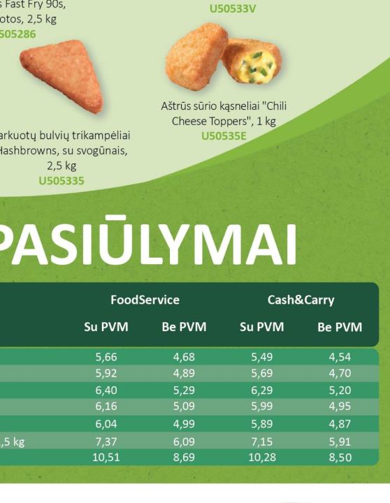 Tarkuotų bulvių trikampėliai Hashbrowns, su svogūnais, 2.5 kg