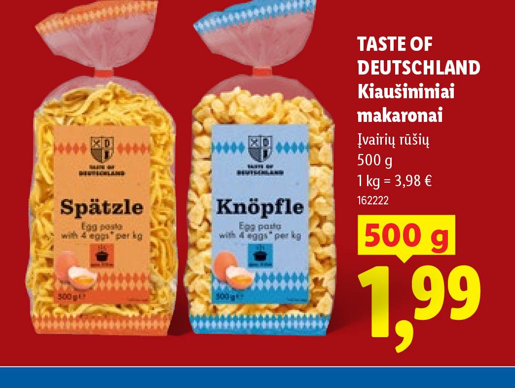 TASTE OF DEUTSCHLAND Kiaušininiai makaronai, 500 g