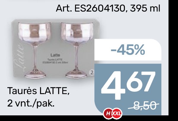 Taurės LATTE, 2 vnt