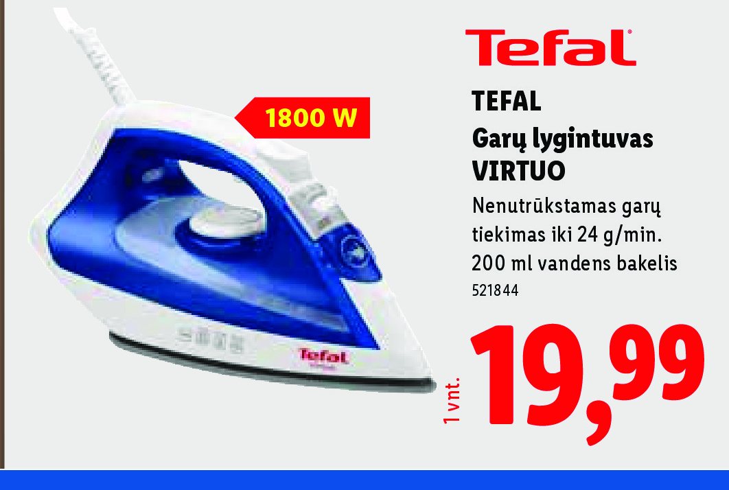 TEFAL Garų lygintuvas VIRTUO, 200 ml