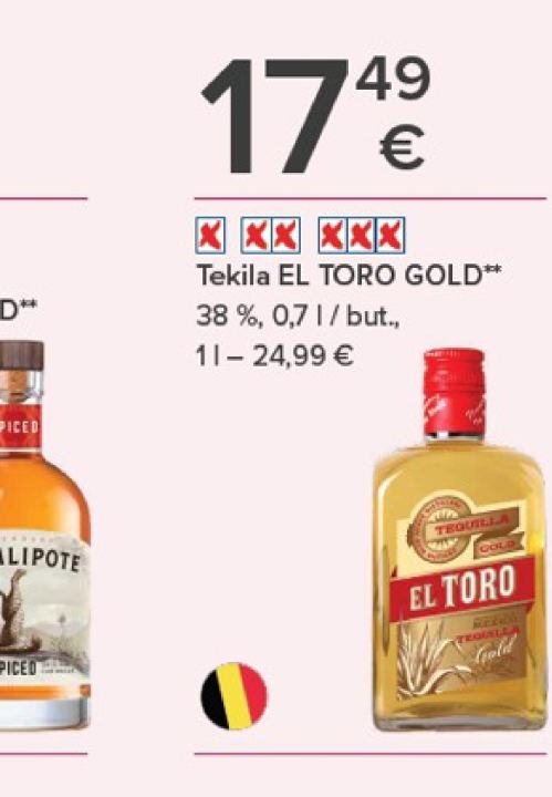 Tekila EL TORO GOLD, 0.7 l