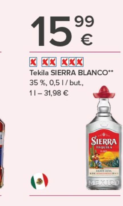 Tekila SIERRA BLANCO, 0.5 l