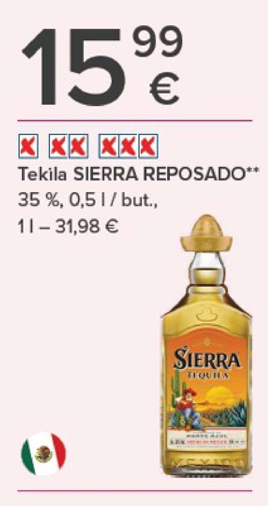 Tekila SIERRA REPOSADO, 0.5 l