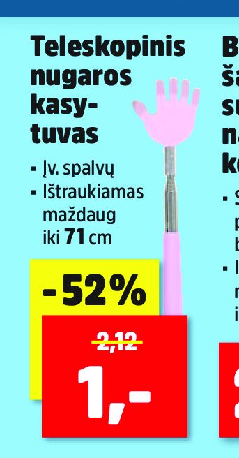 Teleskopinis nugaros kasytuvas, 71 cm