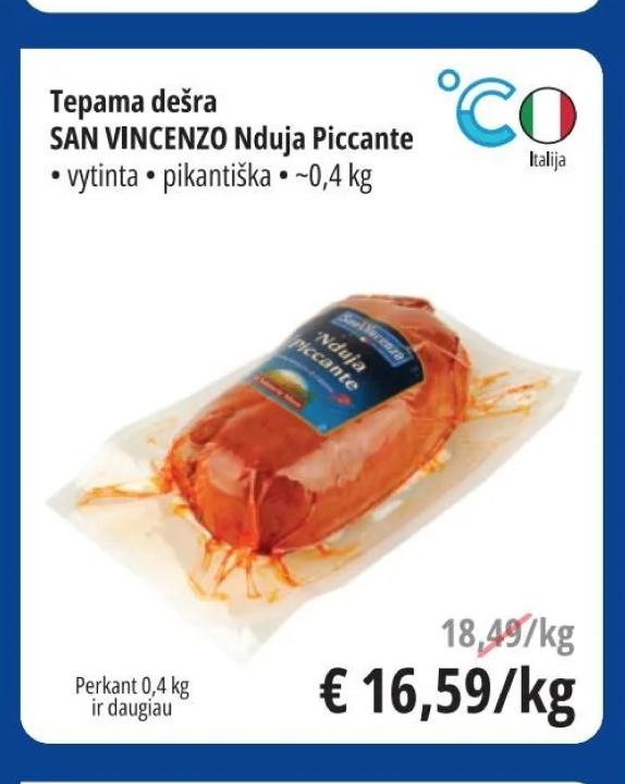 Tepama dešra SAN VINCENZO Nduja Piccante, 0.4 kg
