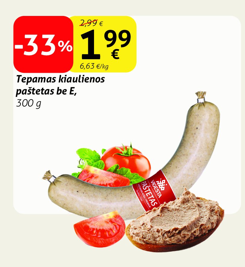 Tepamas kiaulienos paštetas be E, 300 g