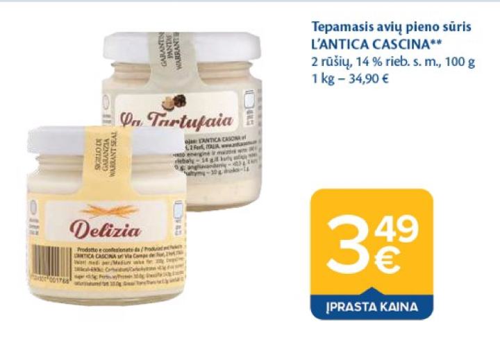 Tepamasis avių pieno sūris L'ANTICA CASCINA, 100 g