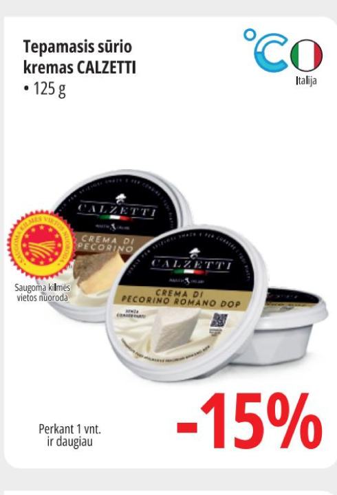 Tepamasis sūrio kremas CALZETTI, 125 g