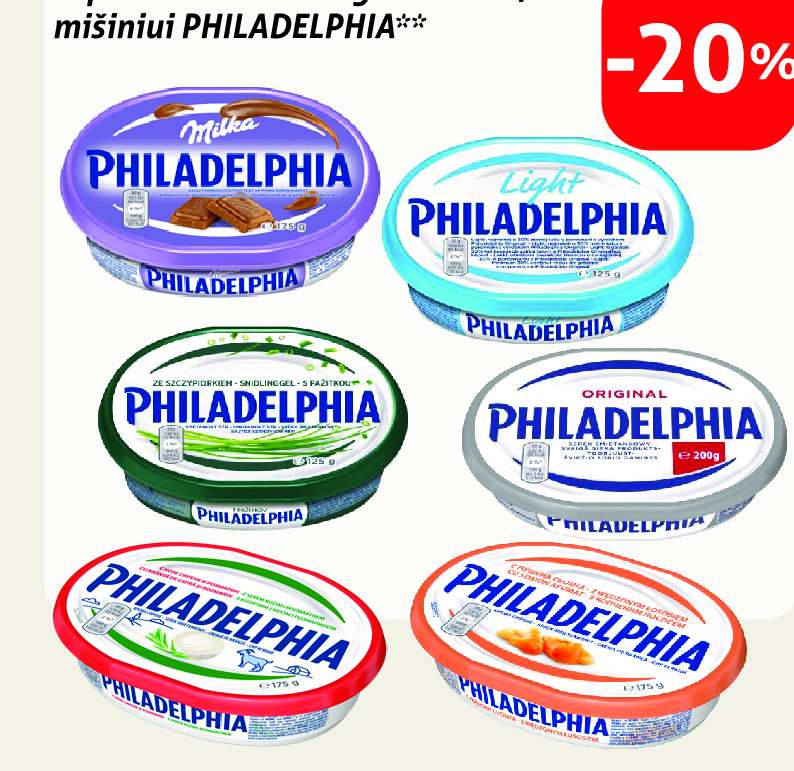 Tepamiems sūrio gaminiams, mišiniui PHILADELPHIA