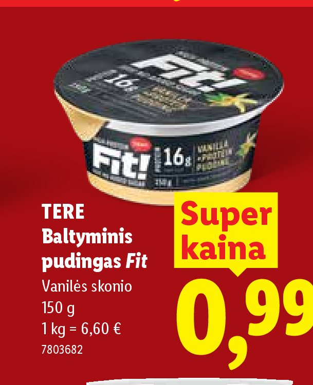 TERE Baltyminis pudingas Fit, 150 g