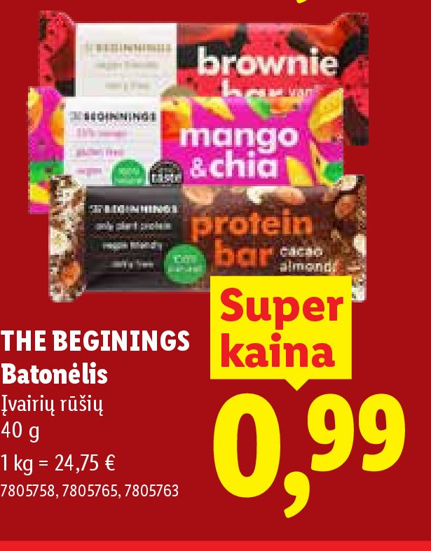THE BEGININGS Batonėlis, 40 g
