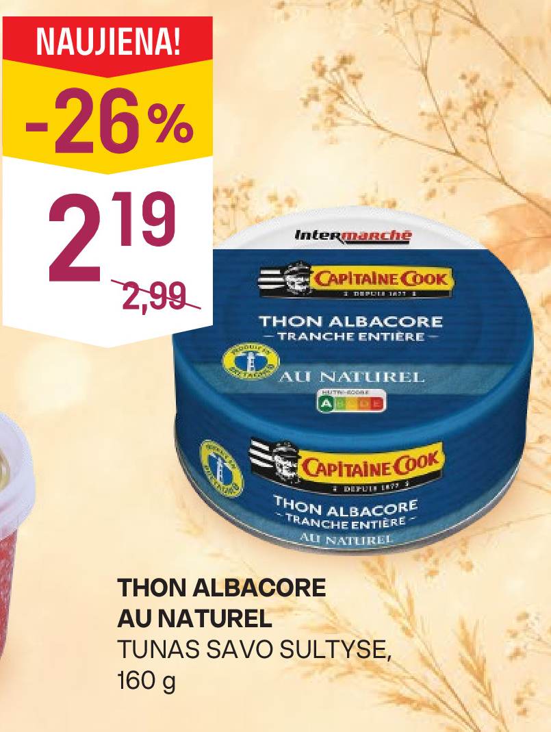 THON ALBACORE AU NATUREL TUNAS SAVO SULTYSE, 160 g