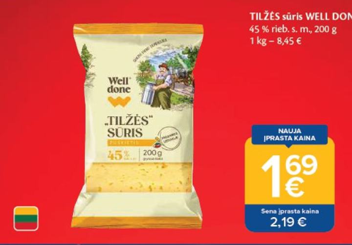 TILŽĖS sūris WELL DONE, 200 g