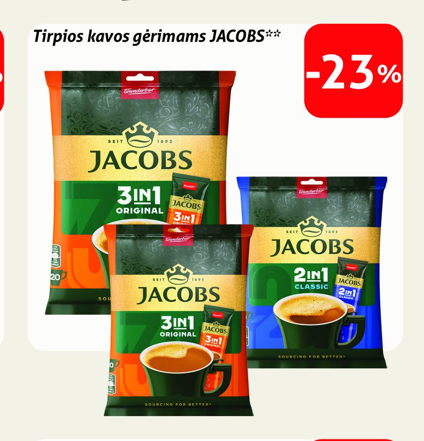 Tirpios kavos gėrimams JACOBS