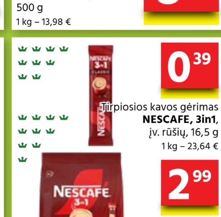 Tirpiosios kavos gėrimas NESCAFE, 3in1, 16.5 g