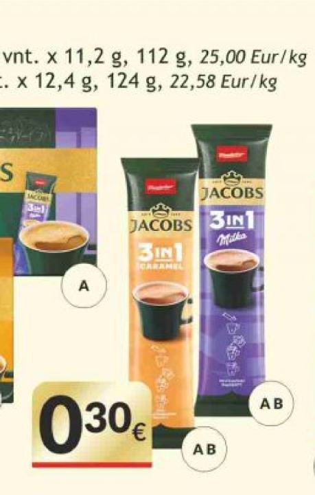 Tirpus kavos gėrimas JACOBS 3in1 Milka, 10 vnt