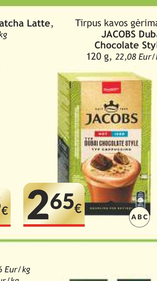 Tirpus kavos gėrimas JACOBS Dubai Chocolate Style, 120 g