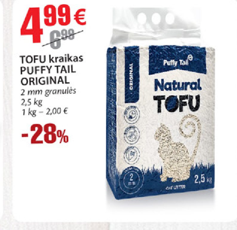 TOFU kraikas PUFFY TAIL ORIGINAL, 2 mm