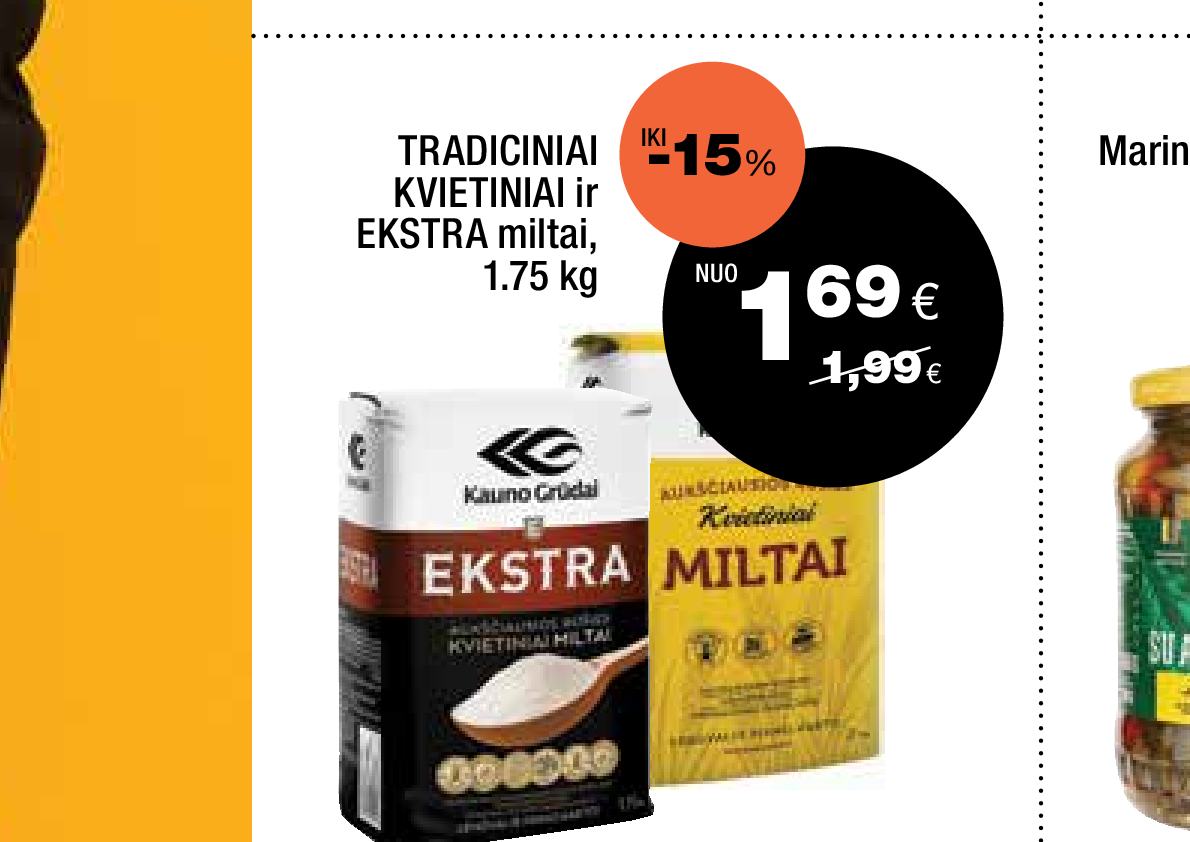 TRADICINIAI KVIETINIAI ir EKSTRA miltai, 1.75 kg