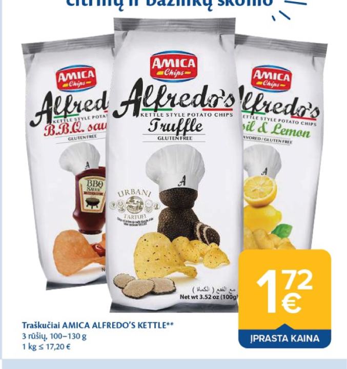 Traškučiai AMICA ALFREDO'S KETTLE, 130 g