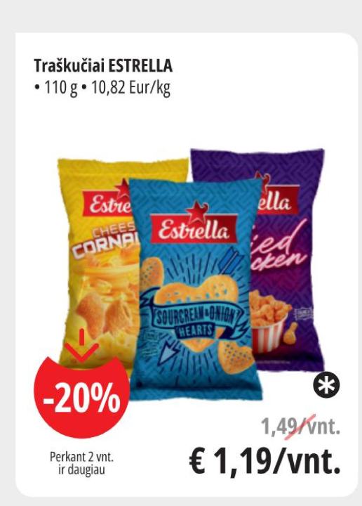 Traškučiai ESTRELLA, 110 g