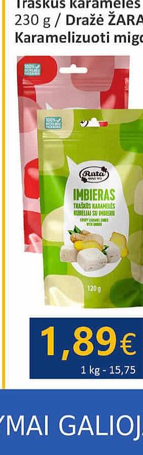 Traškūs karamelės kubeliai, 120 g