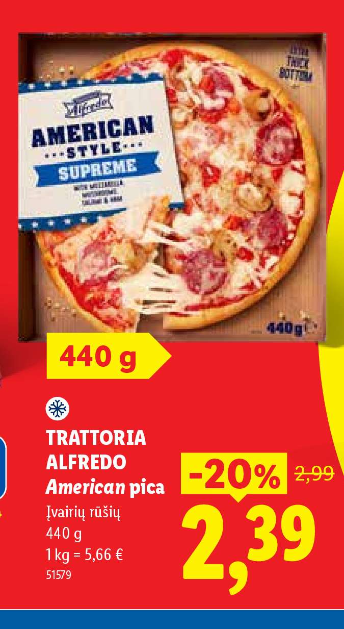 TRATTORIA ALFREDO American pica, 440 g