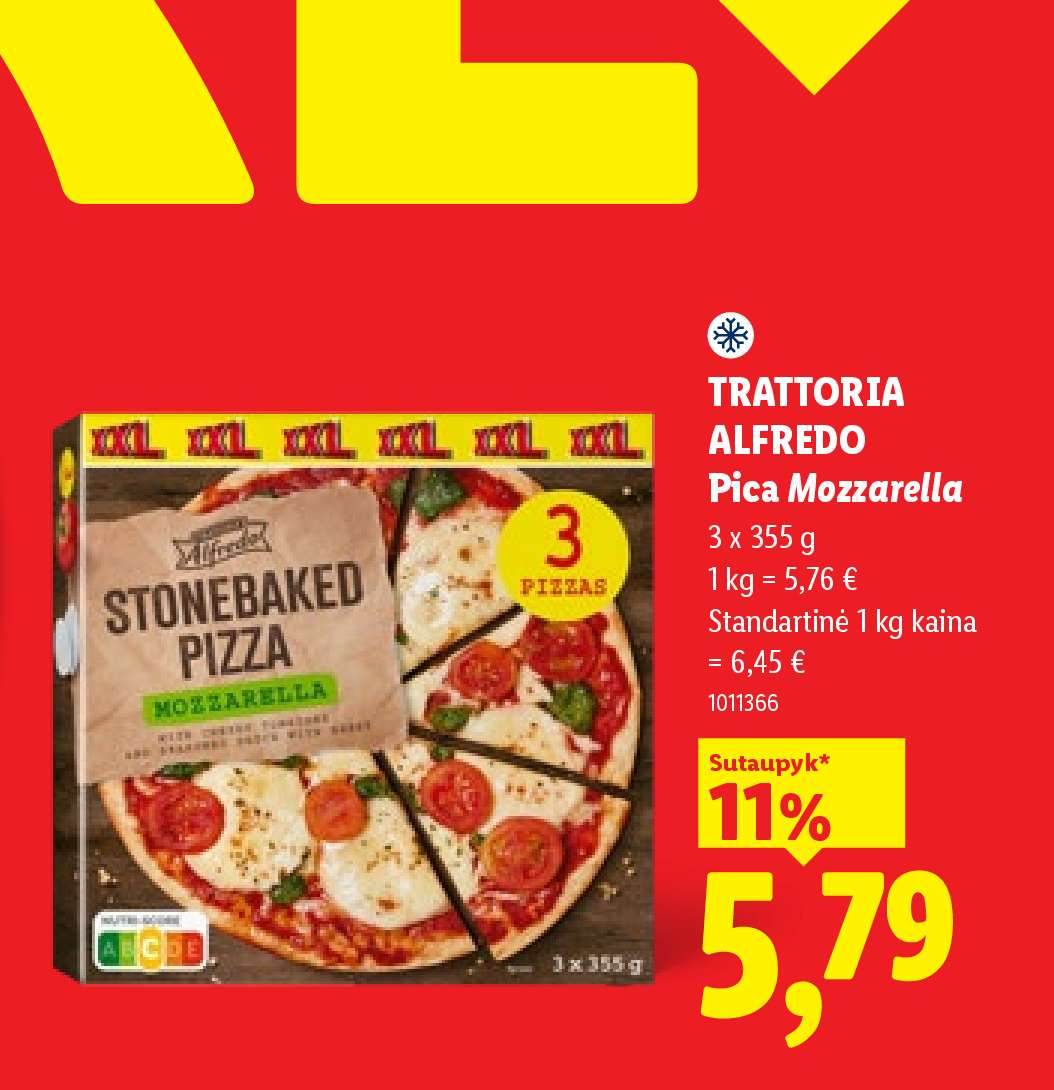 TRATTORIA ALFREDO Pica Mozzarella, 3 x 355 g