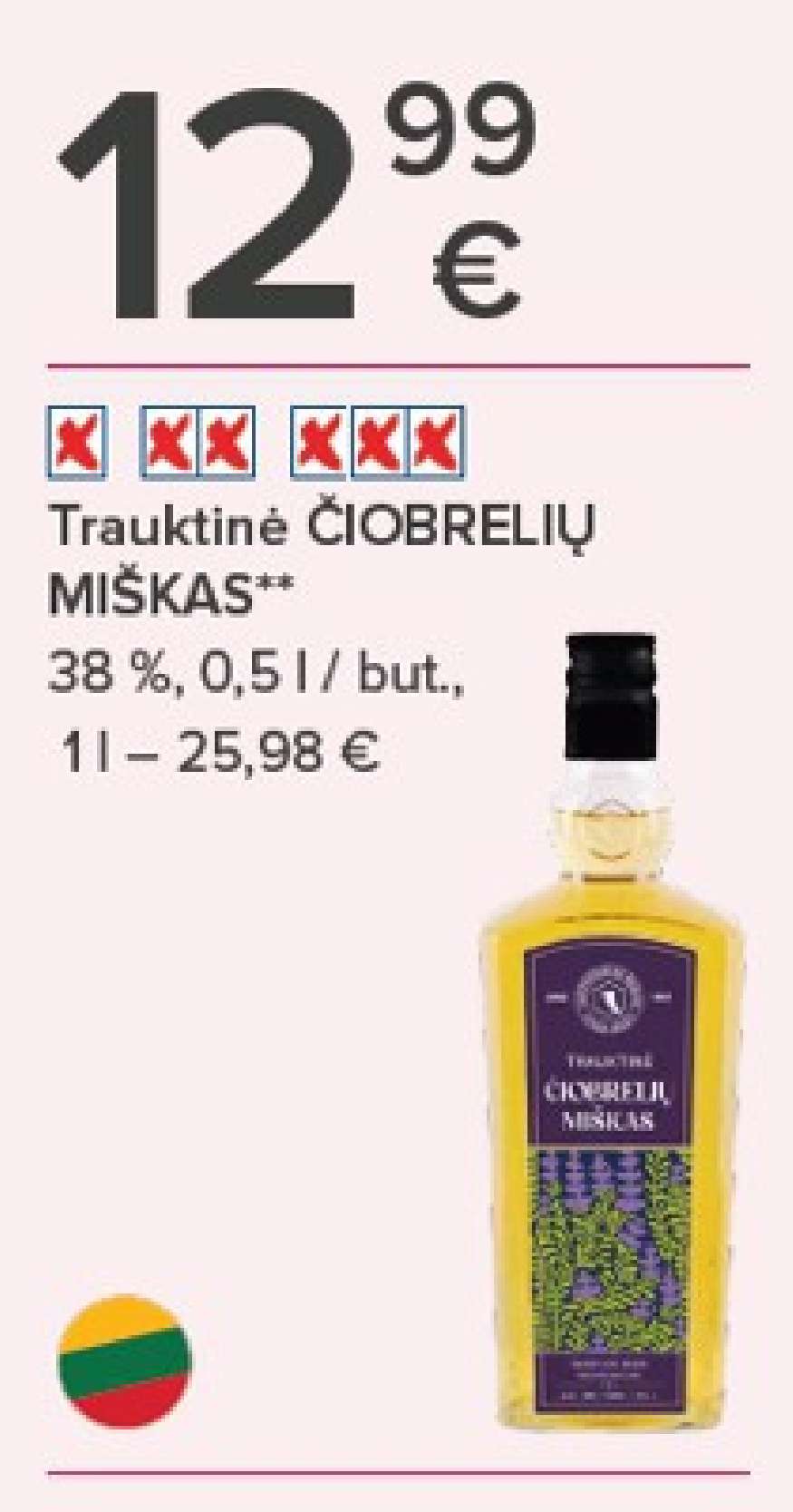 Trauktinė ČIOBRELIŲ MIŠKAS, 0.5 l
