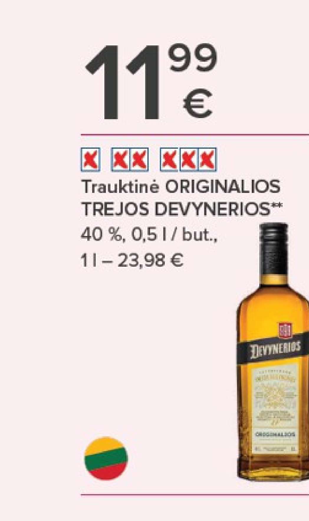Trauktinė ORIGINALIOS TREJOS DEVYNERIOS, 0.5 l