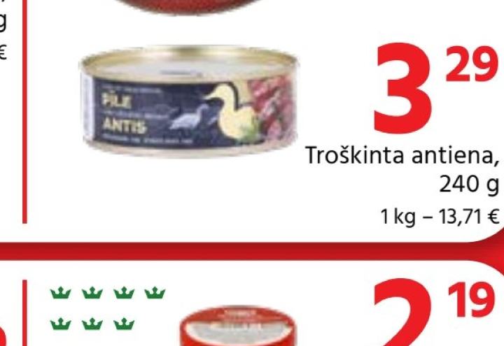 Troškinta antiena, 240 g