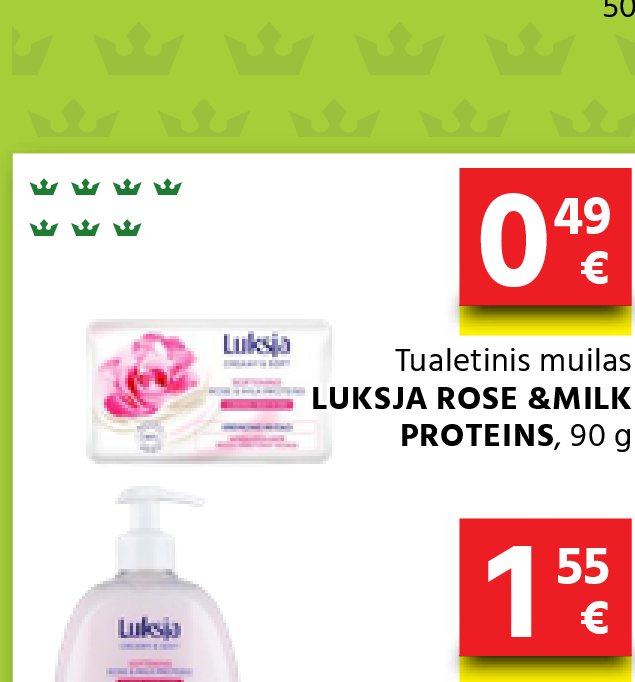 Tualetinis muilas LUKSJA ROSE & MILK PROTEINS, 90 g