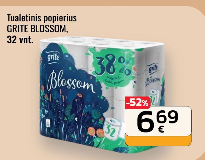 Tualetinis popierius GRITE BLOSSOM, 32 vnt